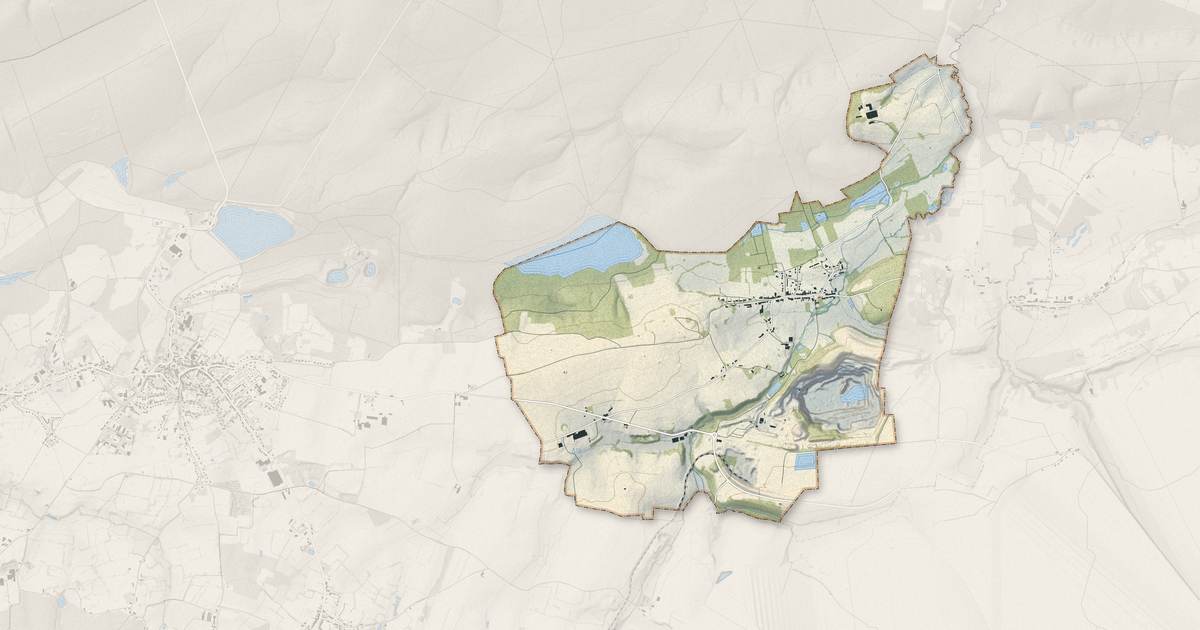 Portrait cartographique de Wallers-en-Fagne : relief, eau, forêts, bâti et voies, calculés à partir des données de l'IGN