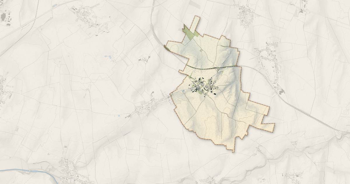 Portrait cartographique de Wambaix : relief, eau, forêts, bâti et voies, calculés à partir des données de l'IGN