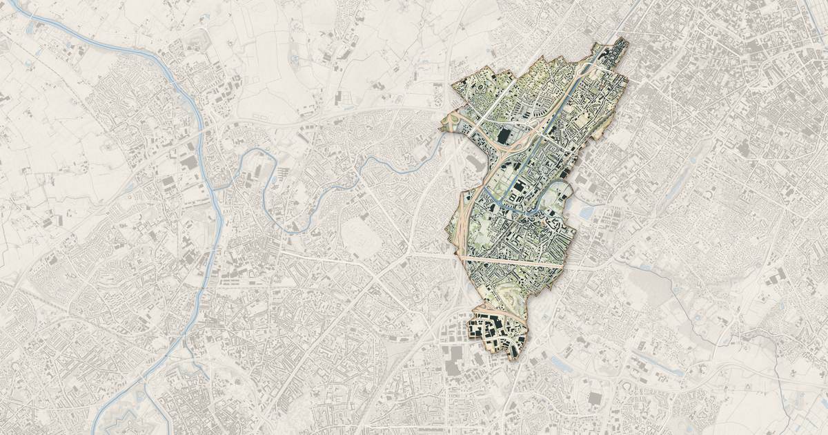 Portrait cartographique de Wasquehal : relief, eau, forêts, bâti et voies, calculés à partir des données de l'IGN