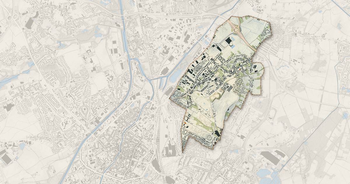 Portrait cartographique de Waziers : relief, eau, forêts, bâti et voies, calculés à partir des données de l'IGN