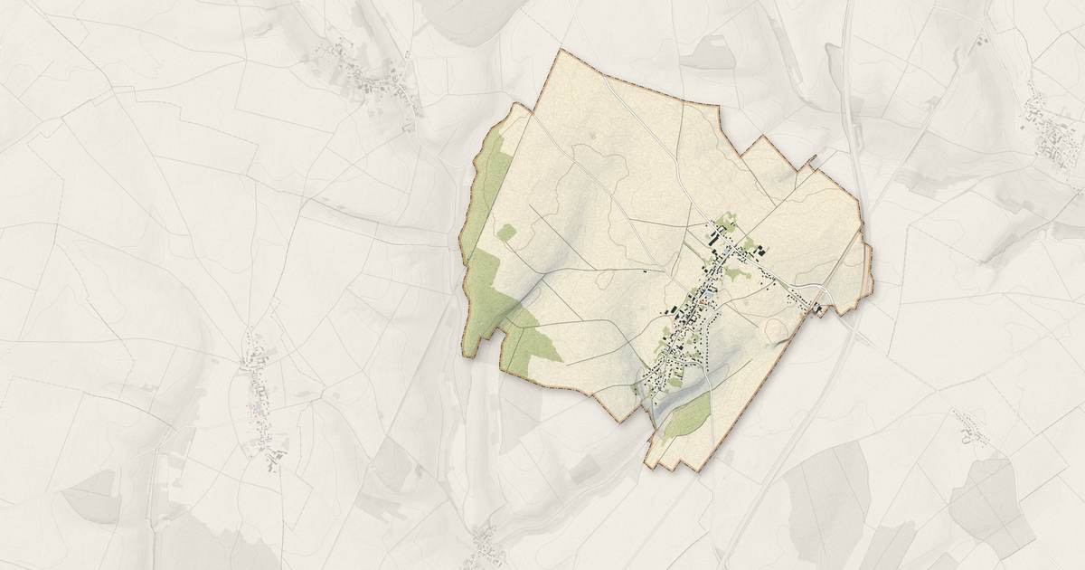 Portrait cartographique de Abbeville-Saint-Lucien : relief, eau, forêts, bâti et voies, calculés à partir des données de l'IGN