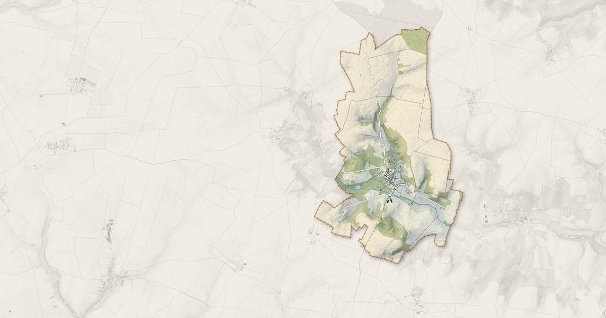Portrait cartographique de Acy-en-Multien : relief, eau, forêts, bâti et voies, calculés à partir des données de l'IGN