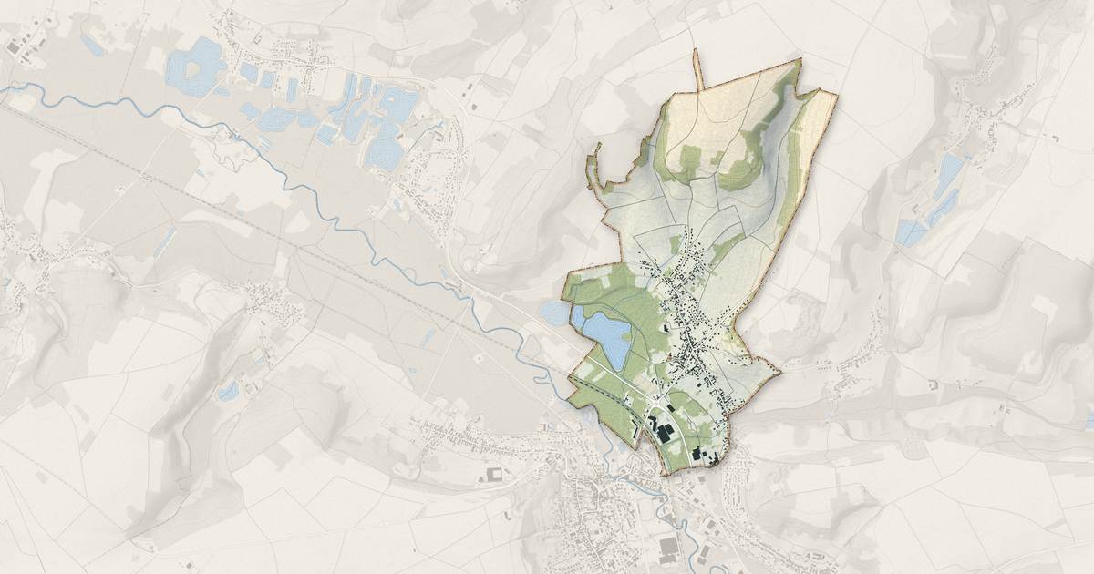 Portrait cartographique de Angy : relief, eau, forêts, bâti et voies, calculés à partir des données de l'IGN