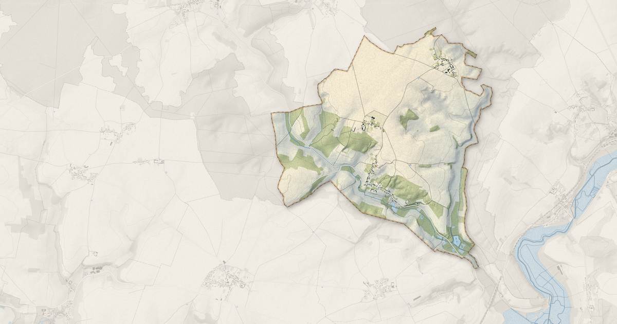 Portrait cartographique de Autheuil-en-Valois : relief, eau, forêts, bâti et voies, calculés à partir des données de l'IGN