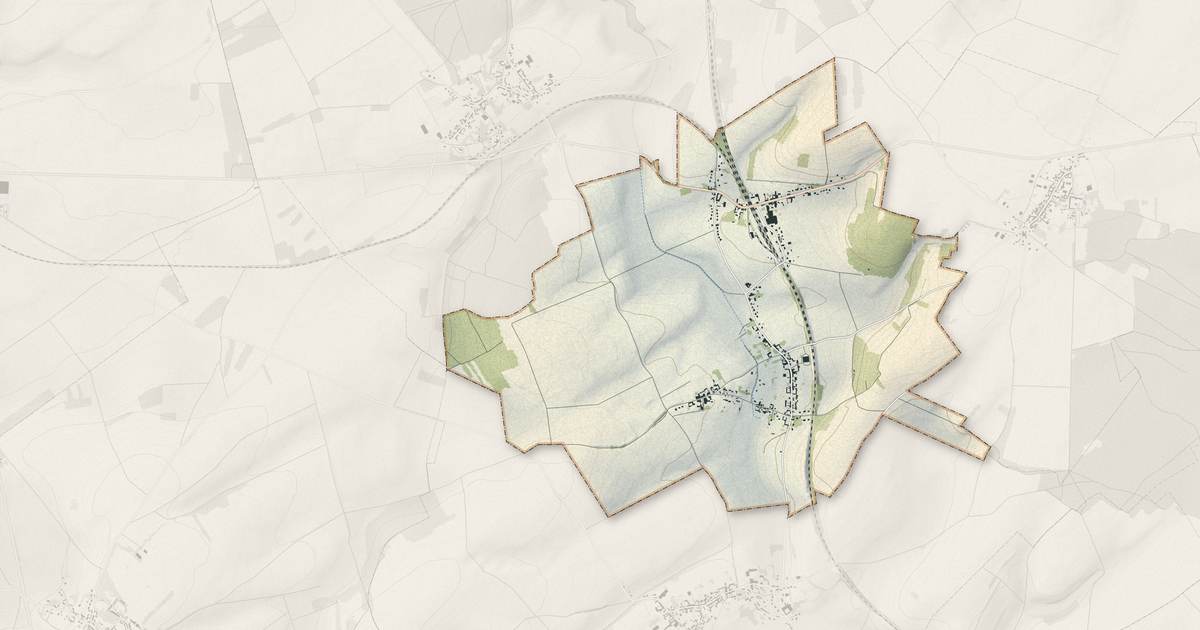 Portrait cartographique de Bacouël : relief, eau, forêts, bâti et voies, calculés à partir des données de l'IGN