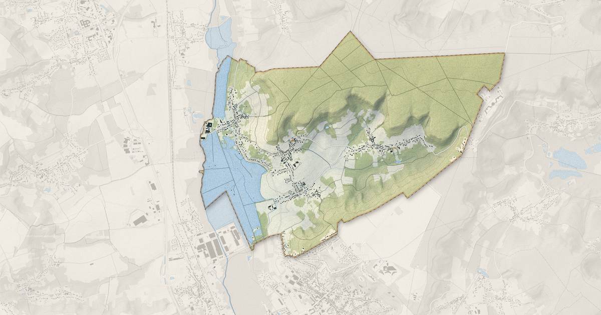 Portrait cartographique de Bailleval : relief, eau, forêts, bâti et voies, calculés à partir des données de l'IGN