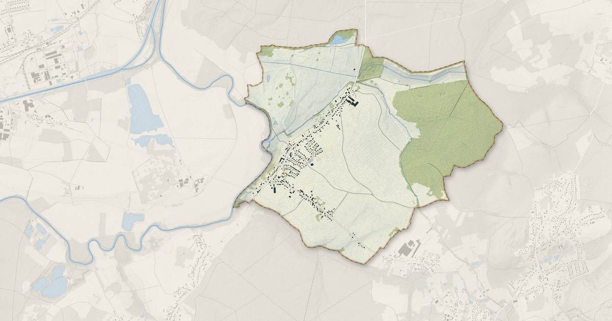 Portrait cartographique de Bailly : relief, eau, forêts, bâti et voies, calculés à partir des données de l'IGN