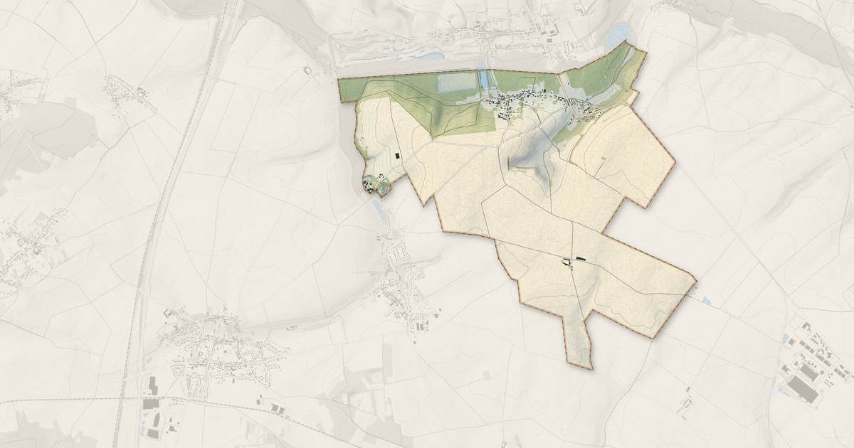 Portrait cartographique de Baugy : relief, eau, forêts, bâti et voies, calculés à partir des données de l'IGN