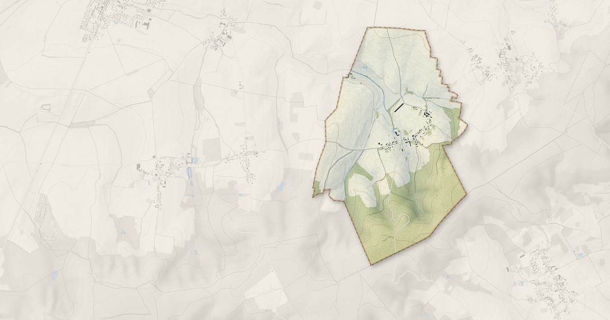 Portrait cartographique de Beaugies-sous-Bois : relief, eau, forêts, bâti et voies, calculés à partir des données de l'IGN