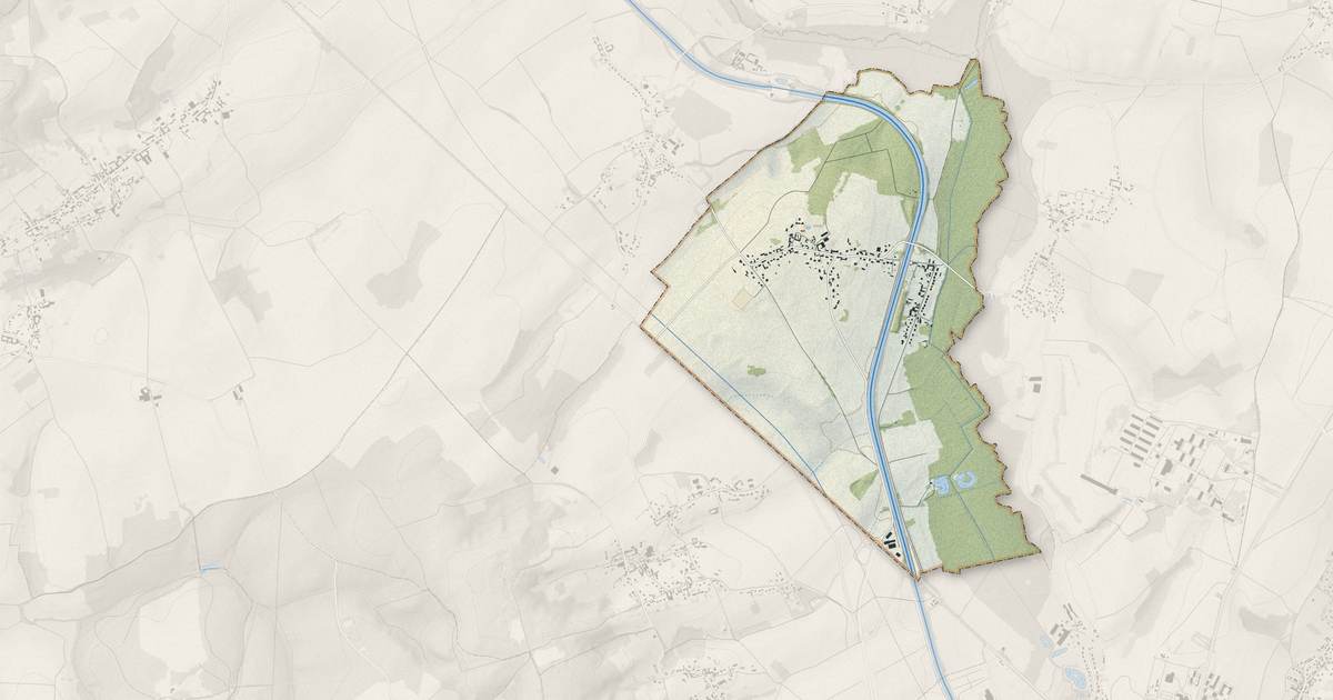 Portrait cartographique de Beaurains-lès-Noyon : relief, eau, forêts, bâti et voies, calculés à partir des données de l'IGN