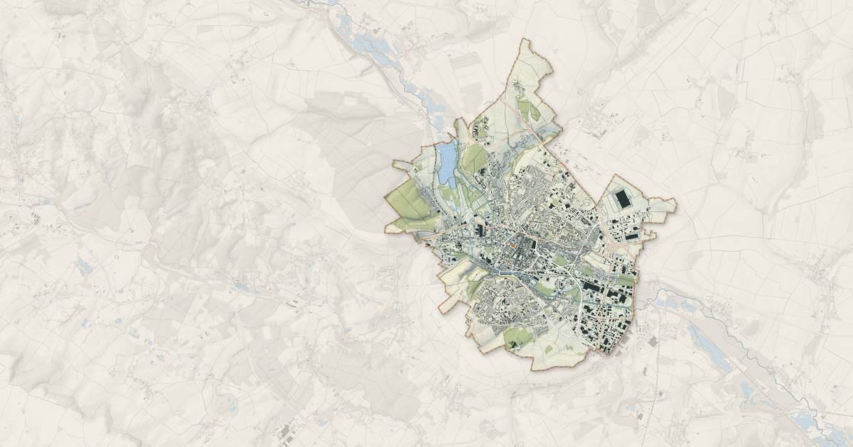 Portrait cartographique de Beauvais : relief, eau, forêts, bâti et voies, calculés à partir des données de l'IGN