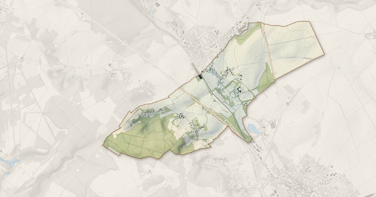 Portrait cartographique de Belle-Église : relief, eau, forêts, bâti et voies, calculés à partir des données de l'IGN