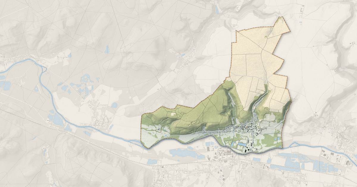 Portrait cartographique de Berneuil-sur-Aisne : relief, eau, forêts, bâti et voies, calculés à partir des données de l'IGN