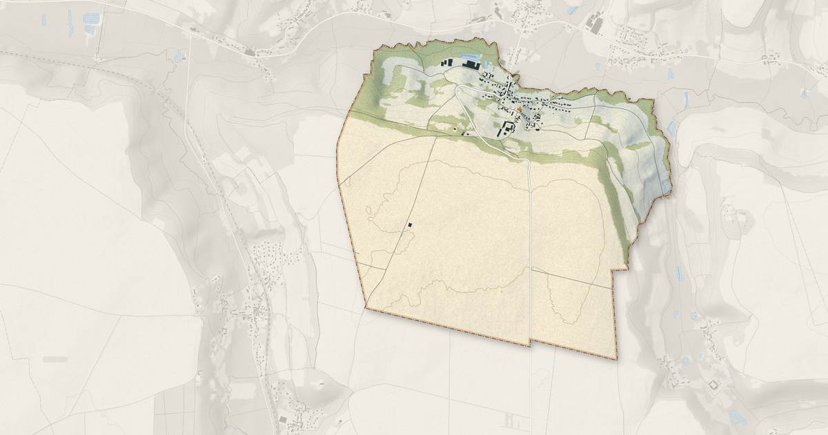 Portrait cartographique de Béthancourt-en-Valois : relief, eau, forêts, bâti et voies, calculés à partir des données de l'IGN