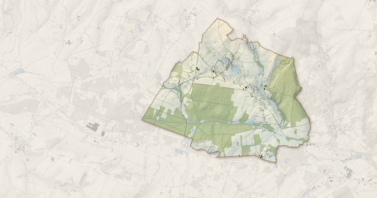 Portrait cartographique de Blacourt : relief, eau, forêts, bâti et voies, calculés à partir des données de l'IGN