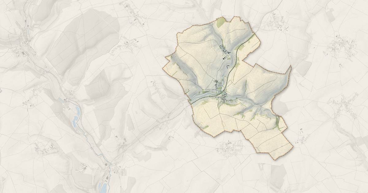 Portrait cartographique de Blicourt : relief, eau, forêts, bâti et voies, calculés à partir des données de l'IGN