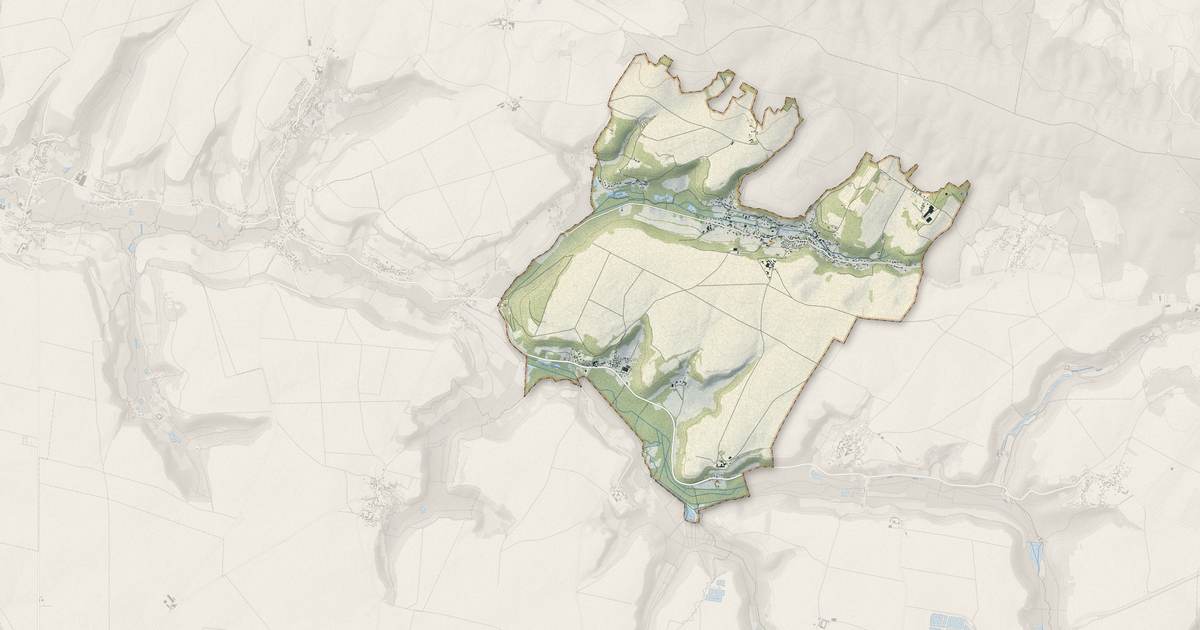 Portrait cartographique de Bonneuil-en-Valois : relief, eau, forêts, bâti et voies, calculés à partir des données de l'IGN