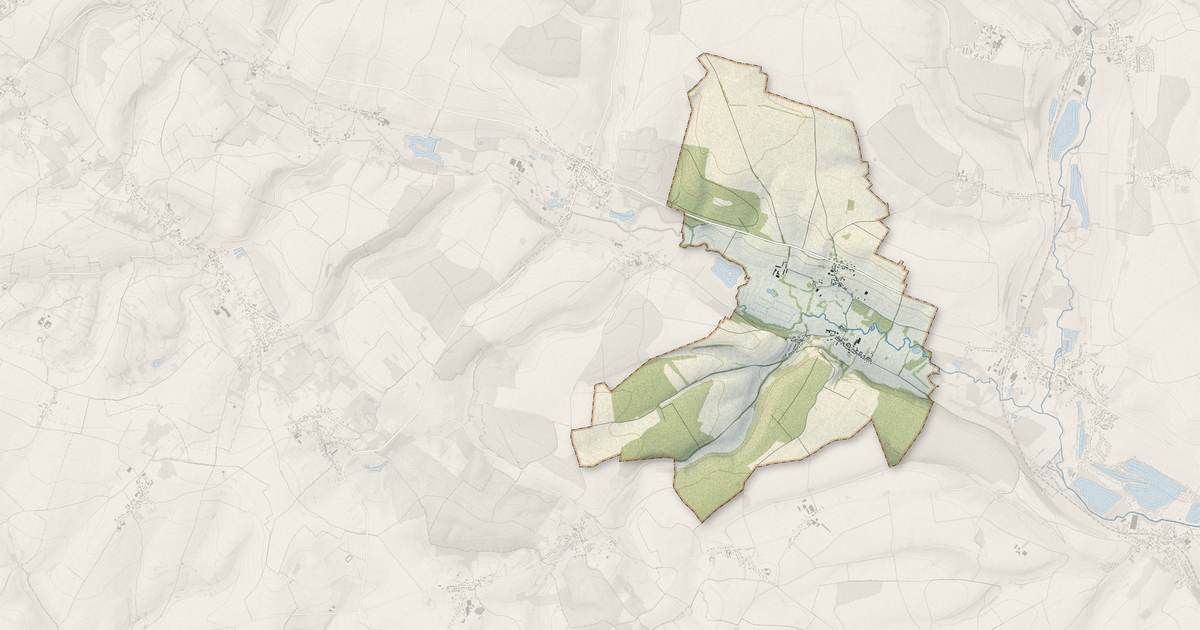 Portrait cartographique de Bonnières : relief, eau, forêts, bâti et voies, calculés à partir des données de l'IGN