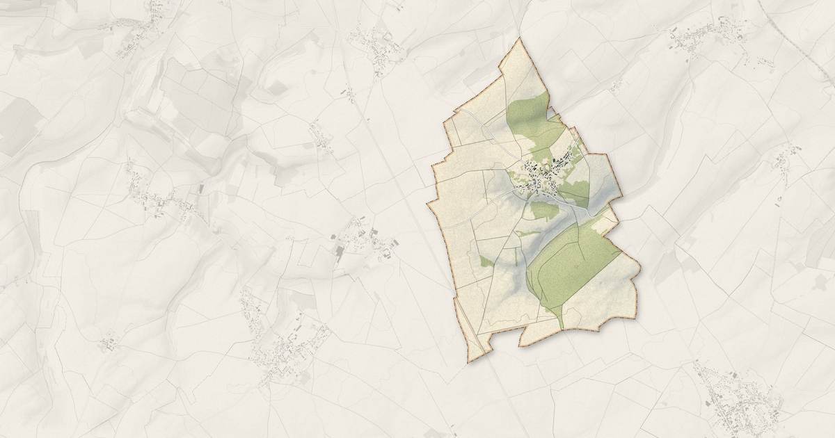 Portrait cartographique de Bonvillers : relief, eau, forêts, bâti et voies, calculés à partir des données de l'IGN