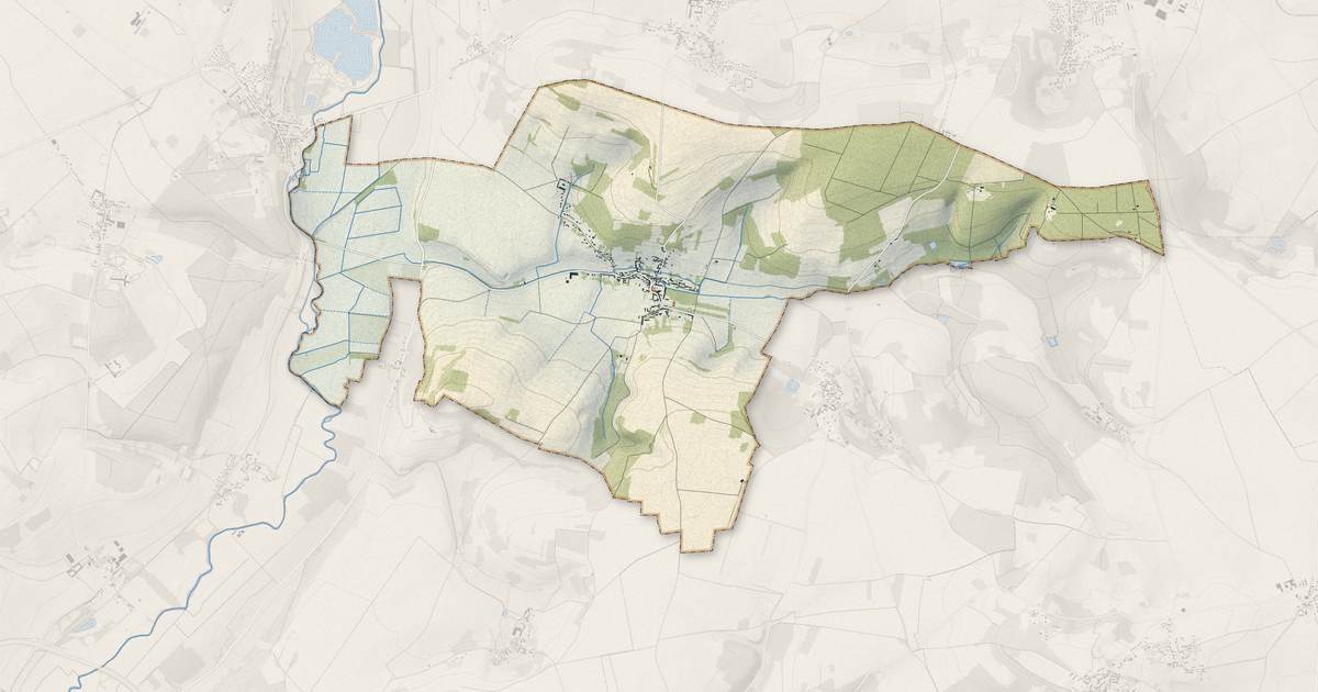 Portrait cartographique de Boury-en-Vexin : relief, eau, forêts, bâti et voies, calculés à partir des données de l'IGN
