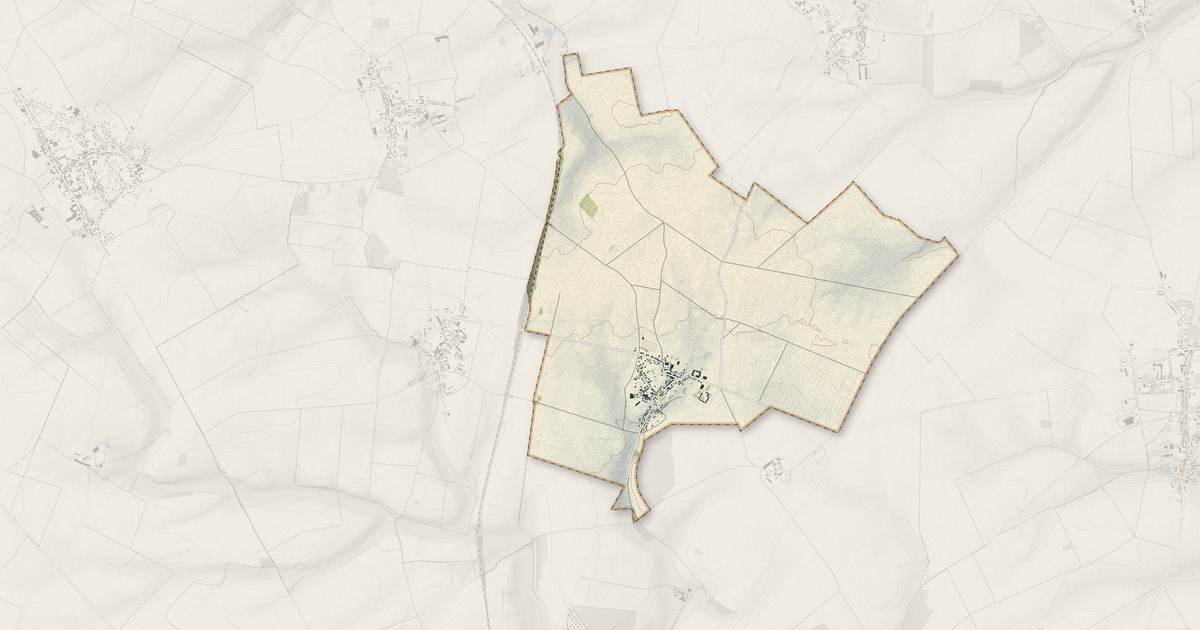 Portrait cartographique de Brunvillers-la-Motte : relief, eau, forêts, bâti et voies, calculés à partir des données de l'IGN