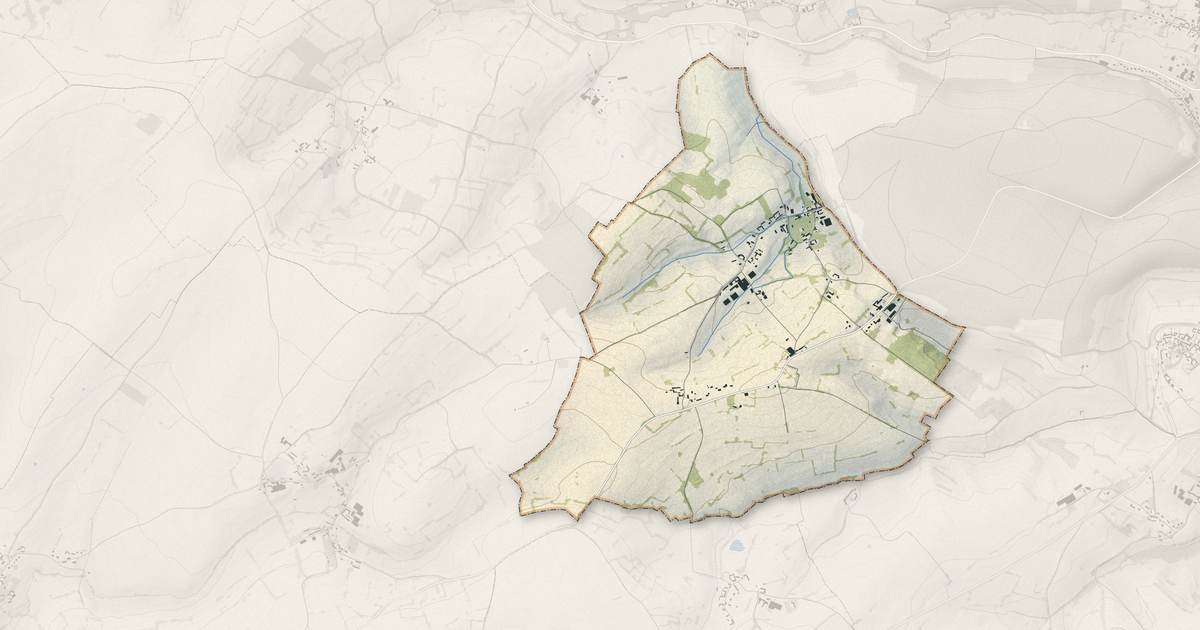 Portrait cartographique de Buicourt : relief, eau, forêts, bâti et voies, calculés à partir des données de l'IGN