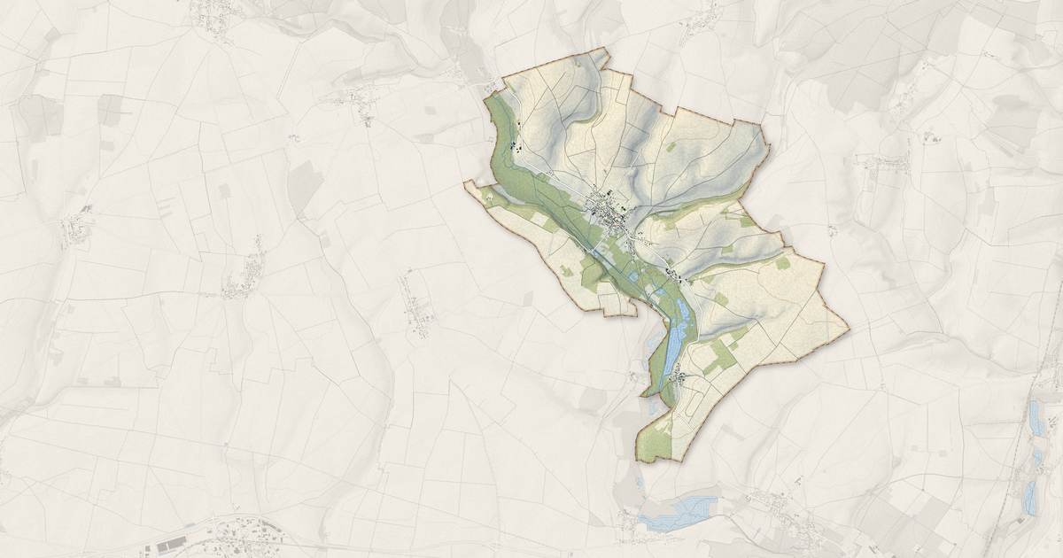 Portrait cartographique de Bulles : relief, eau, forêts, bâti et voies, calculés à partir des données de l'IGN