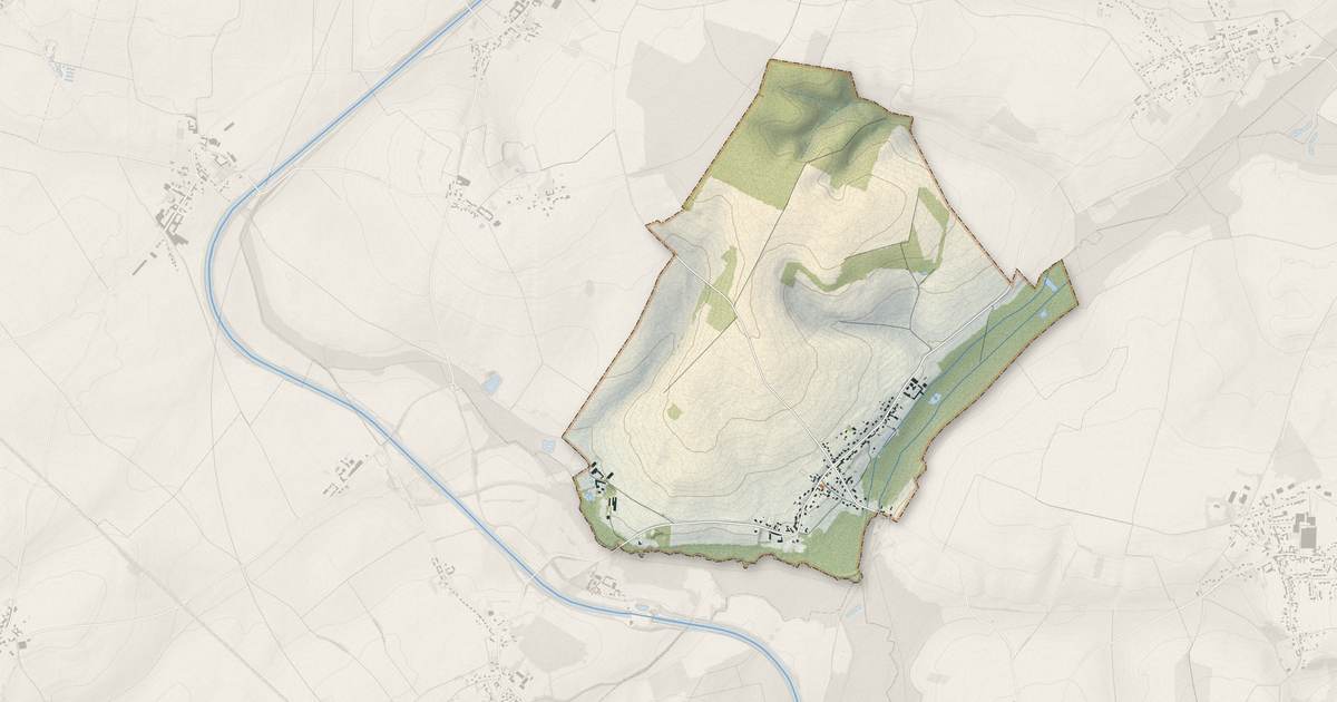 Portrait cartographique de Bussy : relief, eau, forêts, bâti et voies, calculés à partir des données de l'IGN