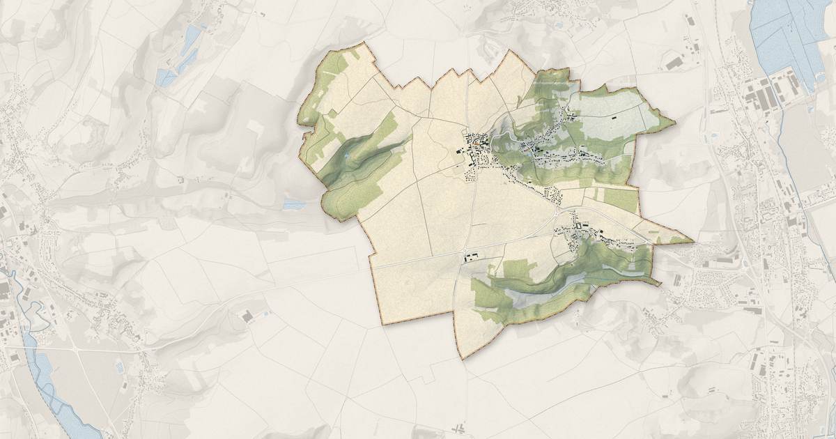 Portrait cartographique de Cambronne-lès-Clermont : relief, eau, forêts, bâti et voies, calculés à partir des données de l'IGN