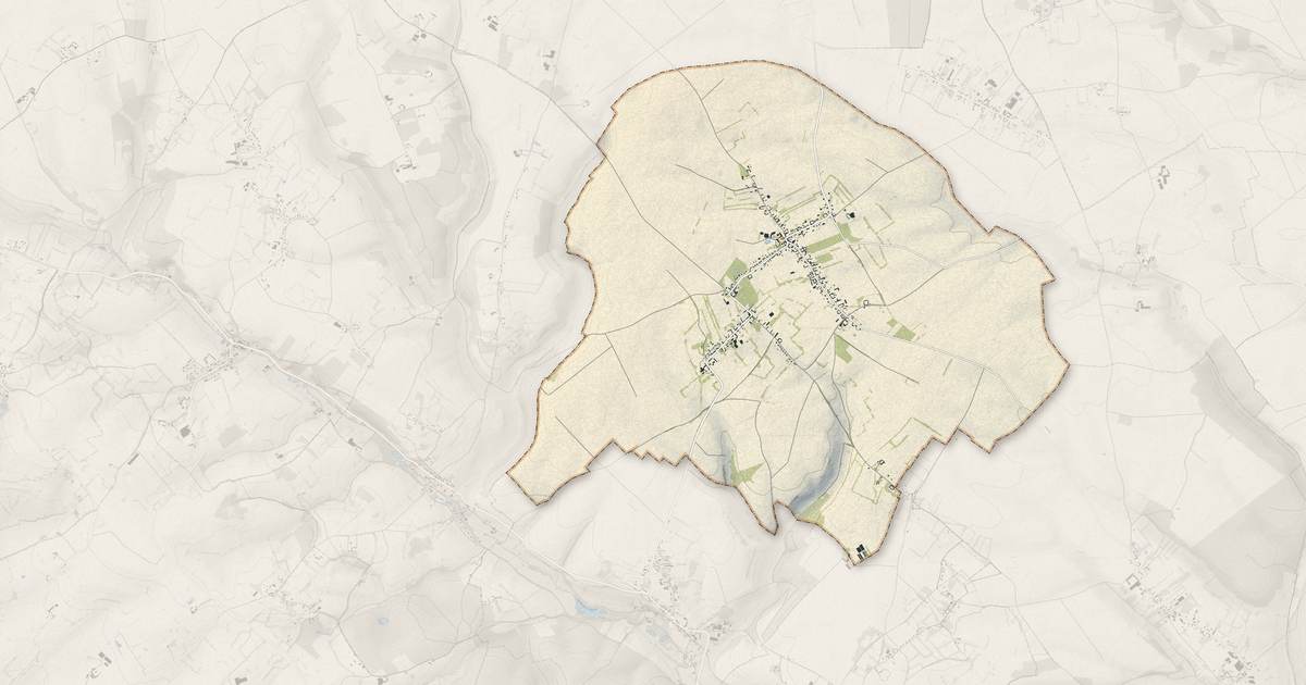 Portrait cartographique de Campeaux : relief, eau, forêts, bâti et voies, calculés à partir des données de l'IGN