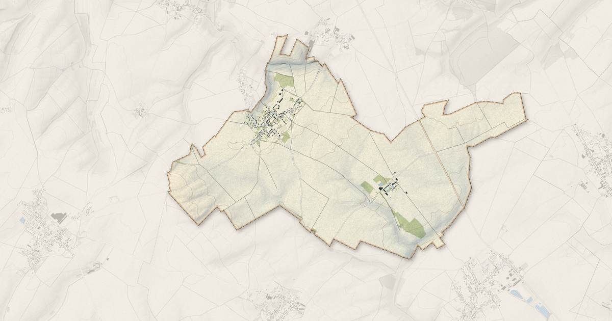 Portrait cartographique de Campremy : relief, eau, forêts, bâti et voies, calculés à partir des données de l'IGN