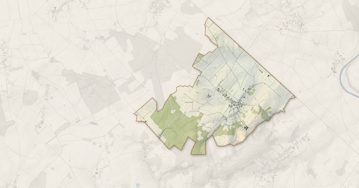 Portrait cartographique de Candor : relief, eau, forêts, bâti et voies, calculés à partir des données de l'IGN
