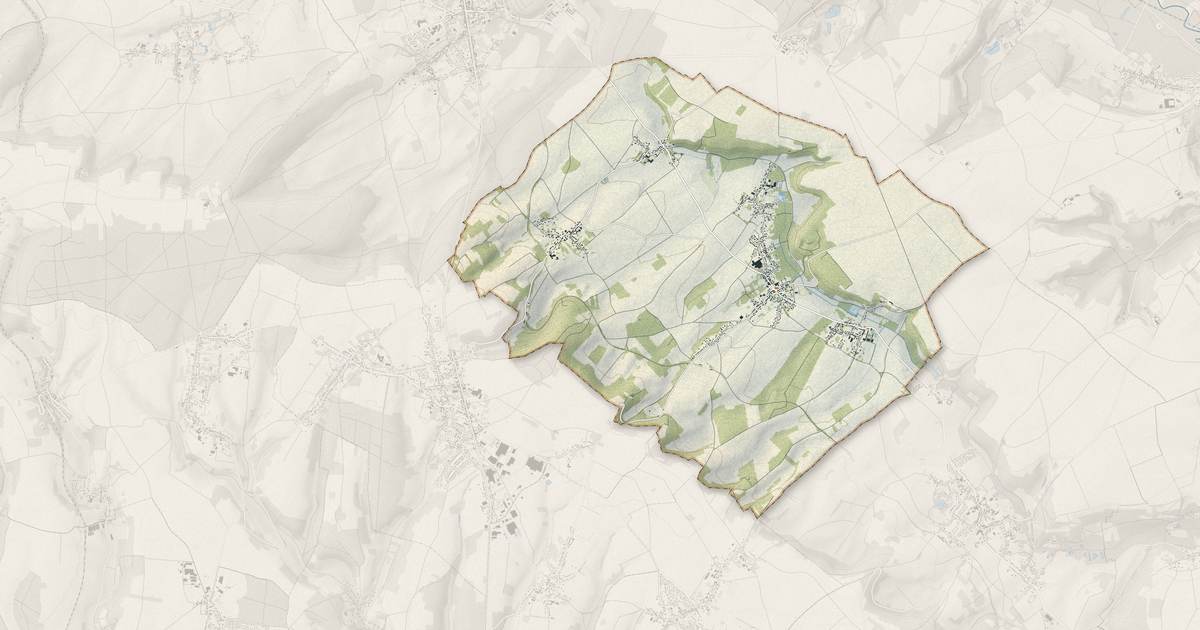 Portrait cartographique de Cauvigny : relief, eau, forêts, bâti et voies, calculés à partir des données de l'IGN