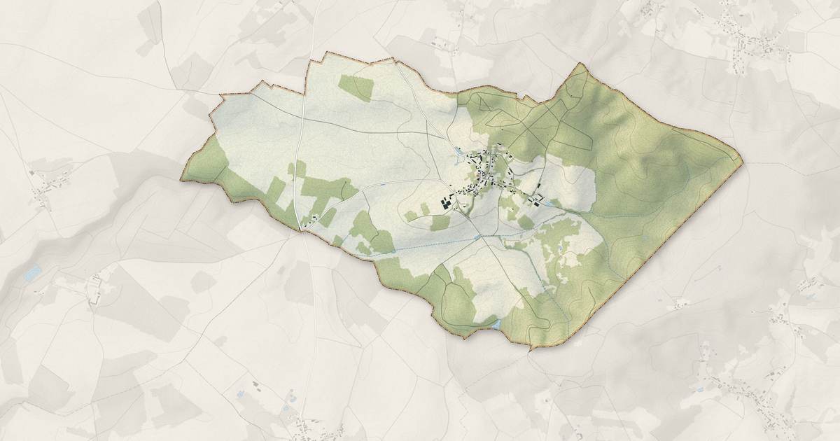 Portrait cartographique de Chavençon : relief, eau, forêts, bâti et voies, calculés à partir des données de l'IGN