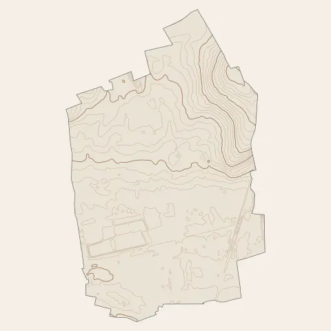 Chevrières : courbes de niveau