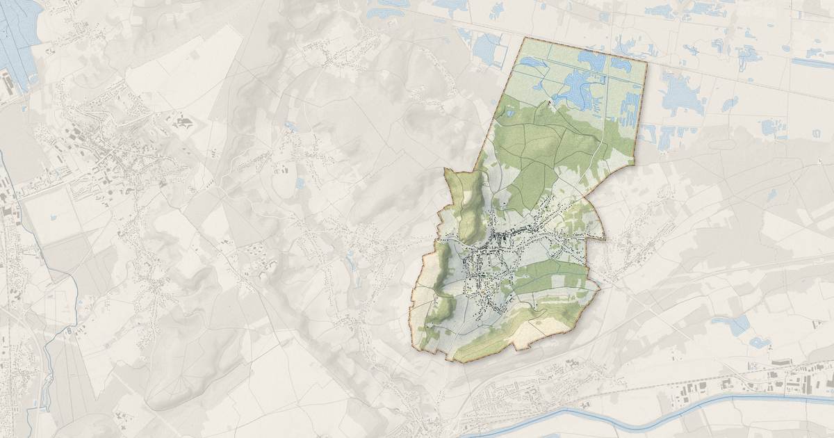 Portrait cartographique de Cinqueux : relief, eau, forêts, bâti et voies, calculés à partir des données de l'IGN