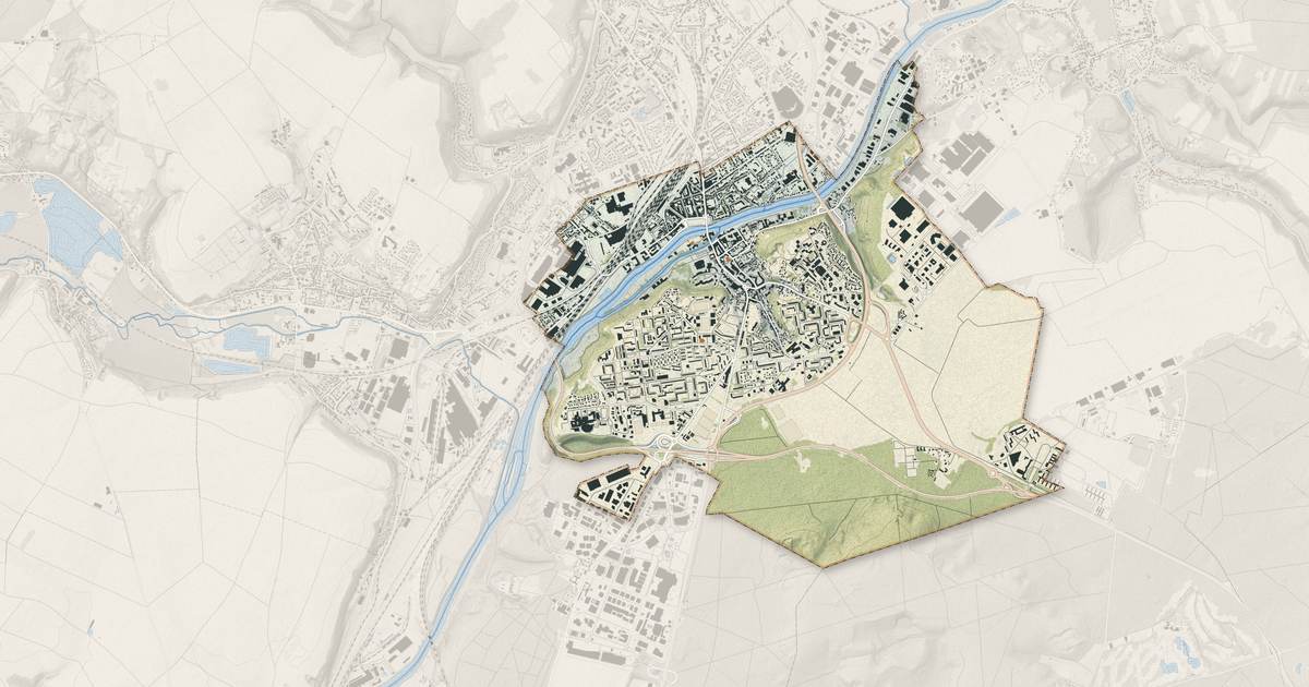 Portrait cartographique de Creil : relief, eau, forêts, bâti et voies, calculés à partir des données de l'IGN