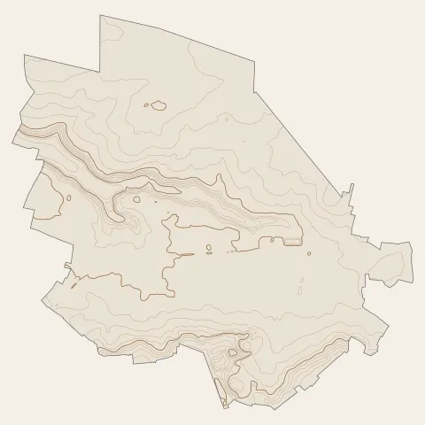 Crépy-en-Valois : courbes de niveau