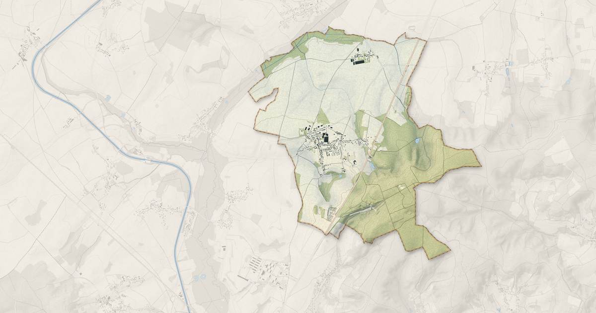 Portrait cartographique de Crisolles : relief, eau, forêts, bâti et voies, calculés à partir des données de l'IGN