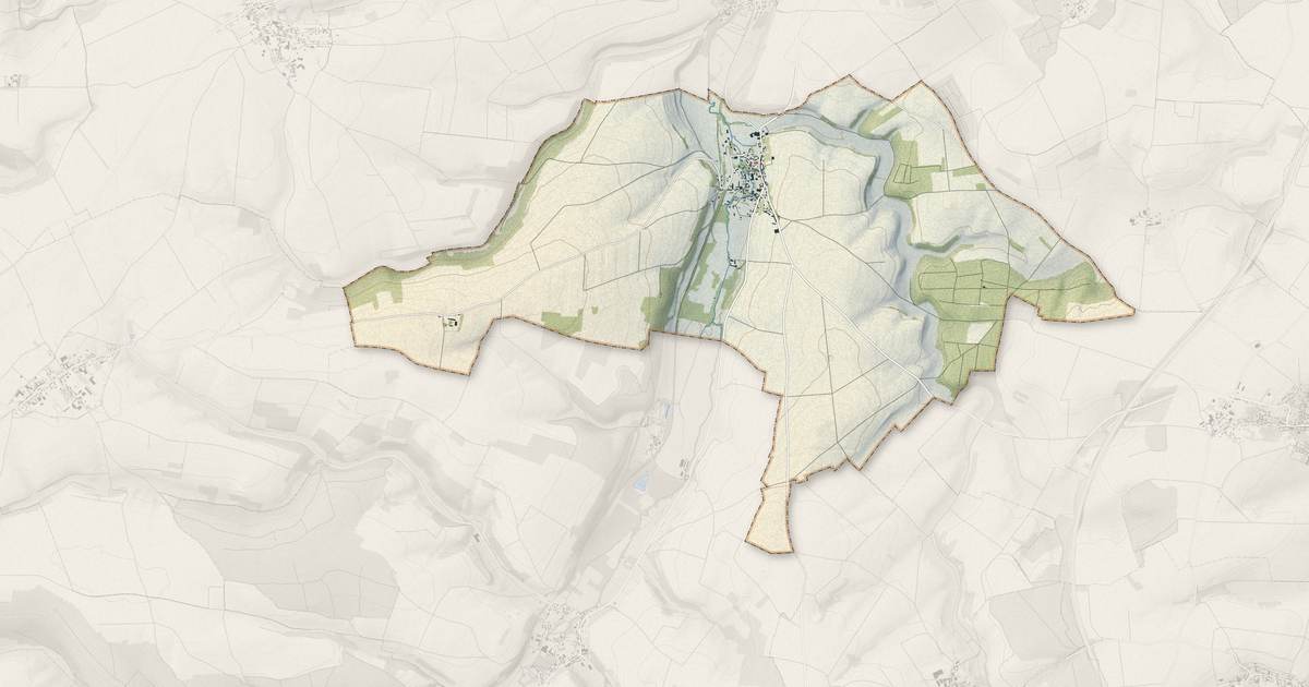 Portrait cartographique de Croissy-sur-Celle : relief, eau, forêts, bâti et voies, calculés à partir des données de l'IGN