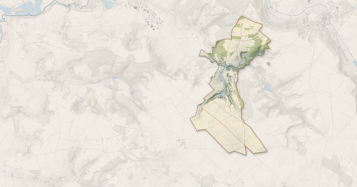 Portrait cartographique de Delincourt : relief, eau, forêts, bâti et voies, calculés à partir des données de l'IGN