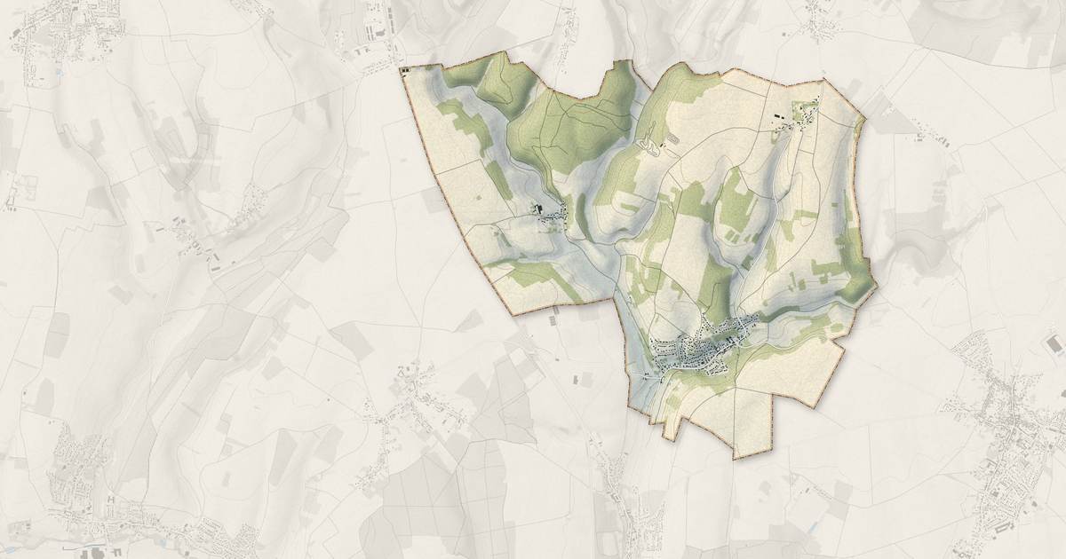 Portrait cartographique de Dieudonné : relief, eau, forêts, bâti et voies, calculés à partir des données de l'IGN