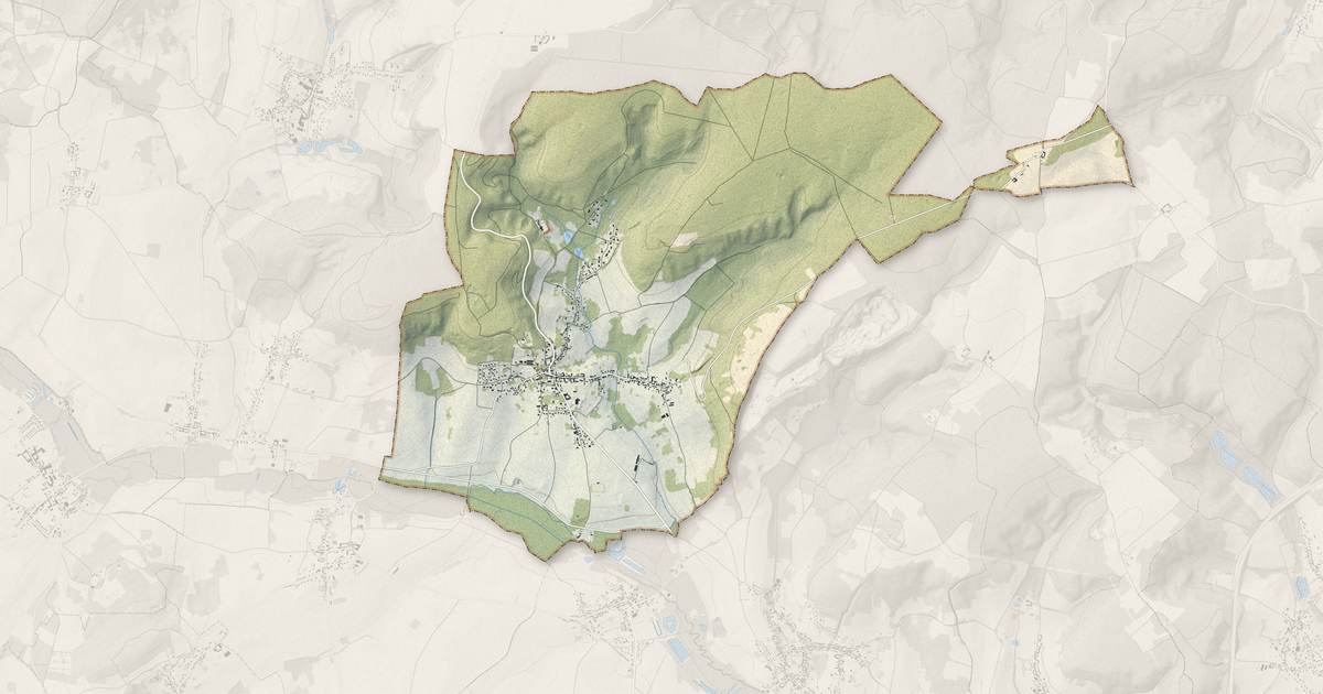 Portrait cartographique de Élincourt-Sainte-Marguerite : relief, eau, forêts, bâti et voies, calculés à partir des données de l'IGN