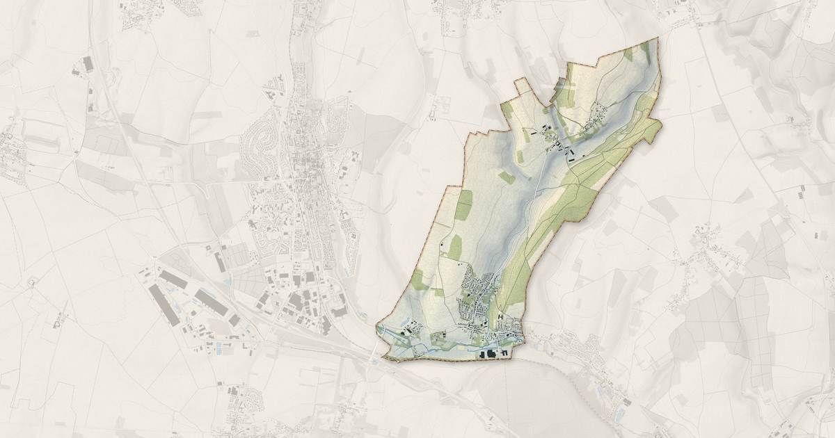 Portrait cartographique de Esches : relief, eau, forêts, bâti et voies, calculés à partir des données de l'IGN
