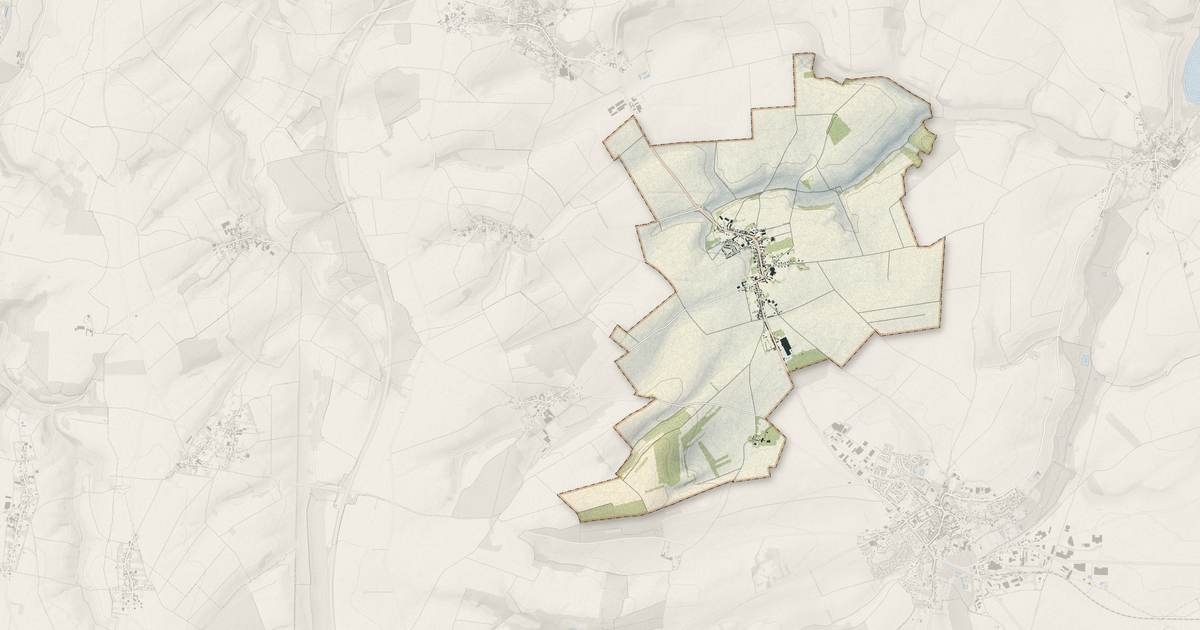 Portrait cartographique de Esquennoy : relief, eau, forêts, bâti et voies, calculés à partir des données de l'IGN
