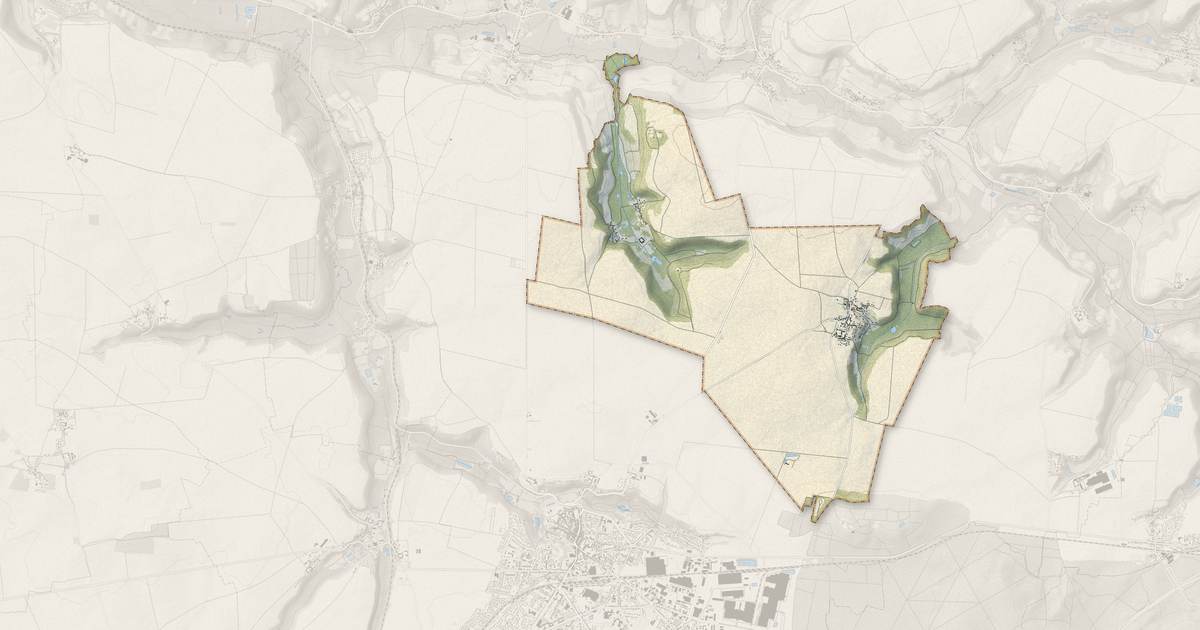 Portrait cartographique de Feigneux : relief, eau, forêts, bâti et voies, calculés à partir des données de l'IGN