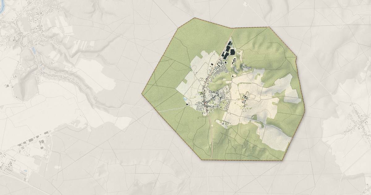 Portrait cartographique de Fleurines : relief, eau, forêts, bâti et voies, calculés à partir des données de l'IGN