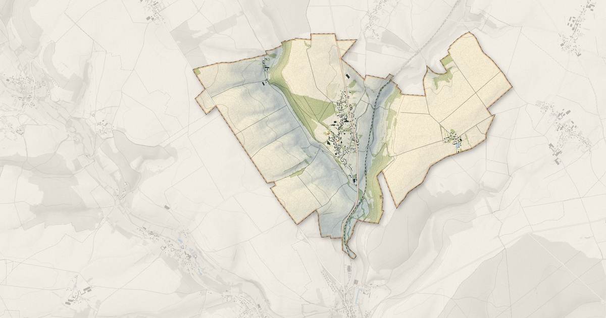 Portrait cartographique de Fontaine-Lavaganne : relief, eau, forêts, bâti et voies, calculés à partir des données de l'IGN
