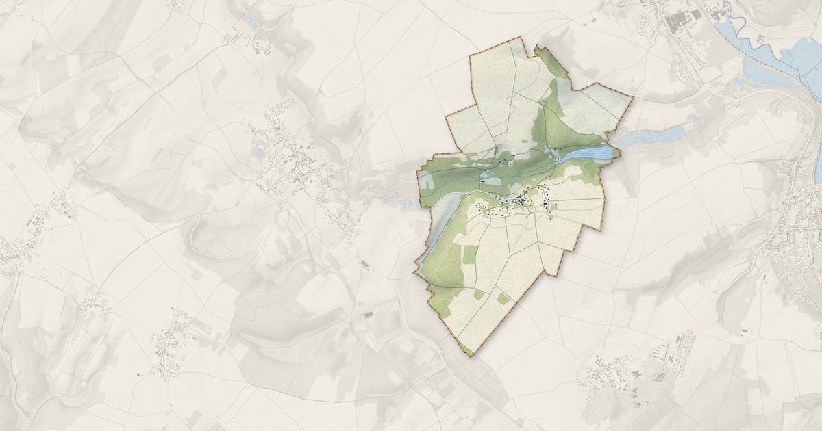 Portrait cartographique de Foulangues : relief, eau, forêts, bâti et voies, calculés à partir des données de l'IGN