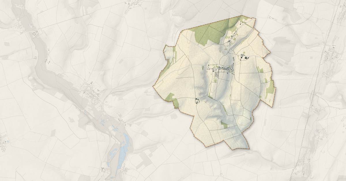 Portrait cartographique de Fournival : relief, eau, forêts, bâti et voies, calculés à partir des données de l'IGN